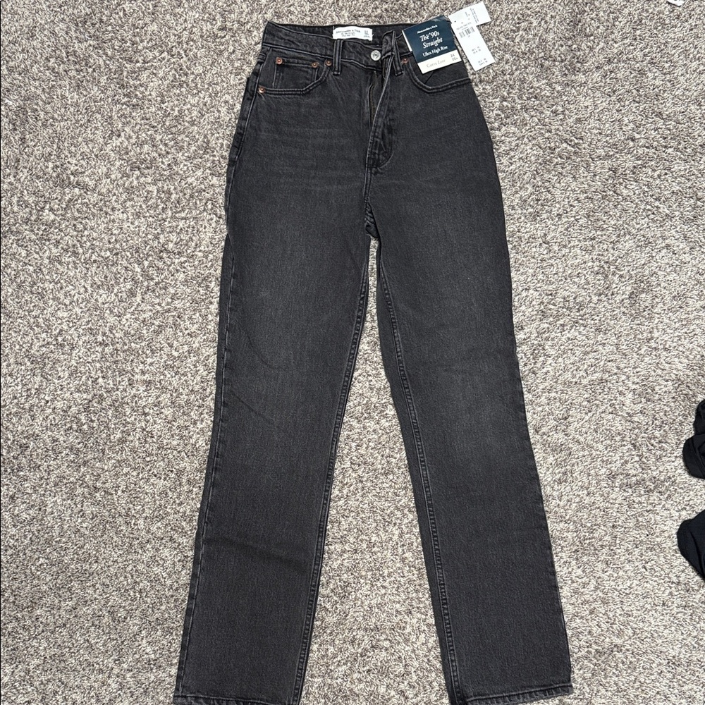 Abercrombie & Fitch Women's Black Straight Leg Jeans